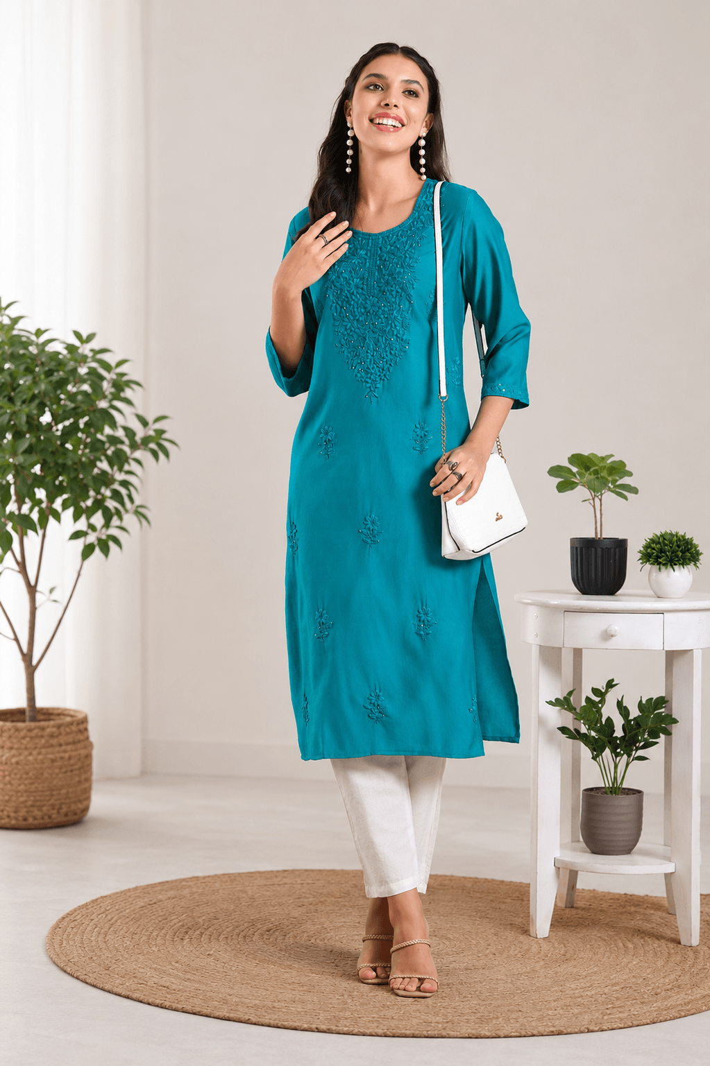 Floral Embroidered Kurti